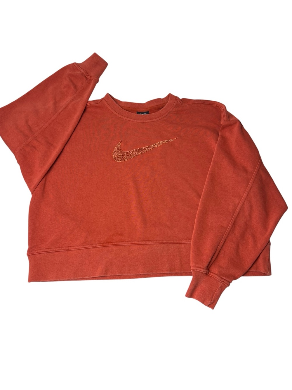Nike Center Swoosh Women’s Small Orange Cropped Sweatshirt